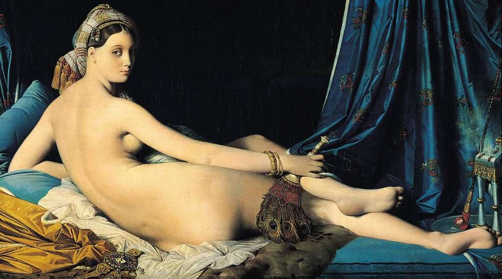 The Great Odalisque - Jean Auguste Dominique Ingres (Room 75 - Denon wing) Made for Napoleon's sister, Queen Caroline Murat, this is probably the most criticized naked woman you will ever find in any museum, this criticism is given by the distortion of anatomical proportions present in this painting.